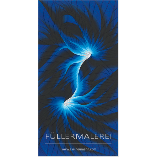 blaues Füllergemälde Axel Neumann
