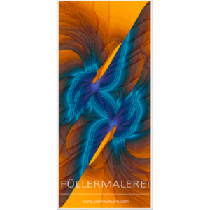 blau-goldfarbenes Füllergemälde Axel Neumann